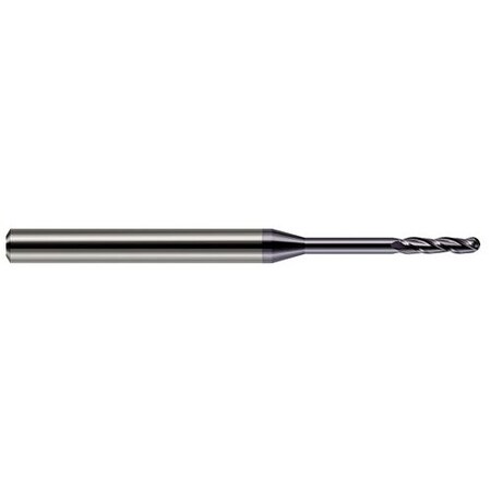 Harvey Tool 0.0620 in. 1/16 Cutter dia. x 5/16 x 1/2 in. Reach Carbide Ball End Mill, 3 Flutes, AlTiN Coated 750462-C3